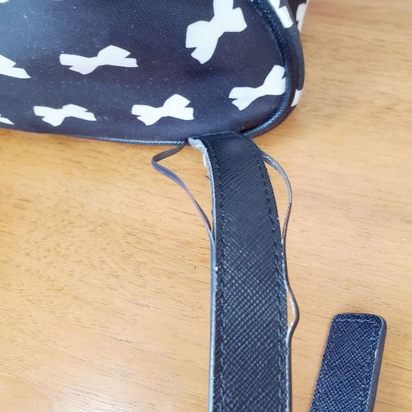 Kate Spade Wilson Road Bow Backpack Small Bradley Travel Bag Black White Print - Picture 13 of 15